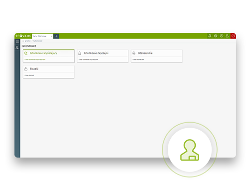 screen z systemu erp enova365 moduł członkowie