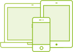 ikony urządzeń smartfon, laptop, tablet
