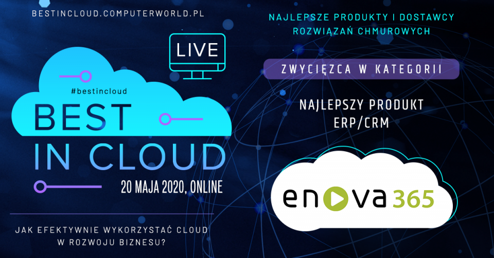 bestincloud enova365 najlepszym produktem ERP/CRM