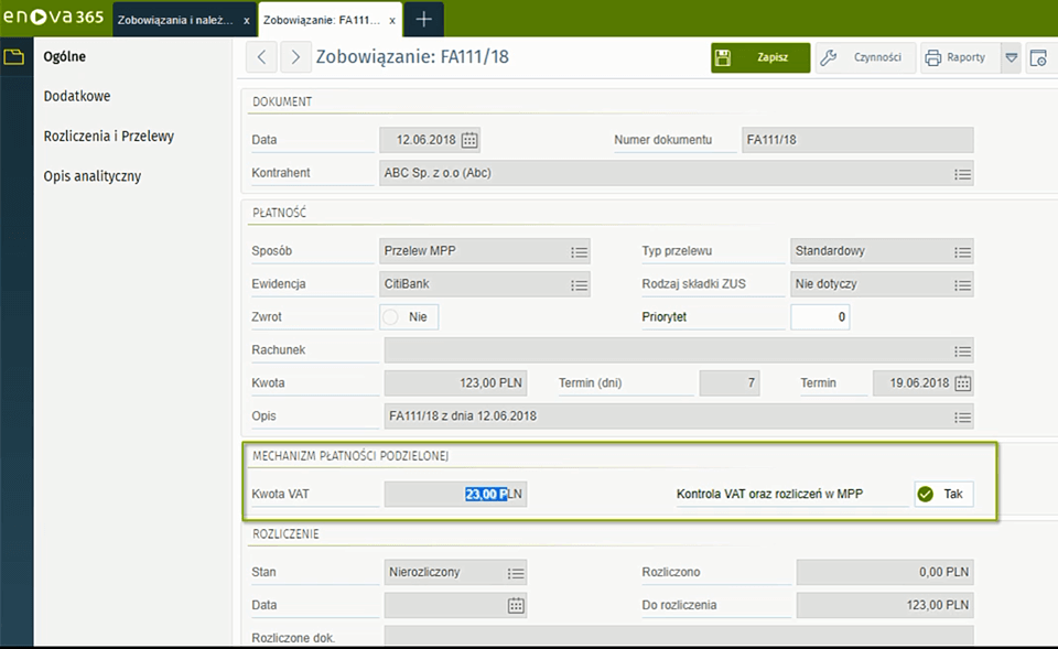 system ERP enova365