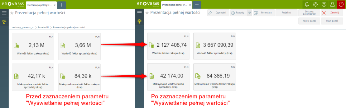 Metody prezentacji danych w enova365 – parametr „wyświetlenie pełnej wartości”