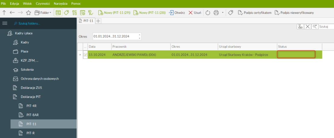 Ewidencja dokumentów/eDeklaracje