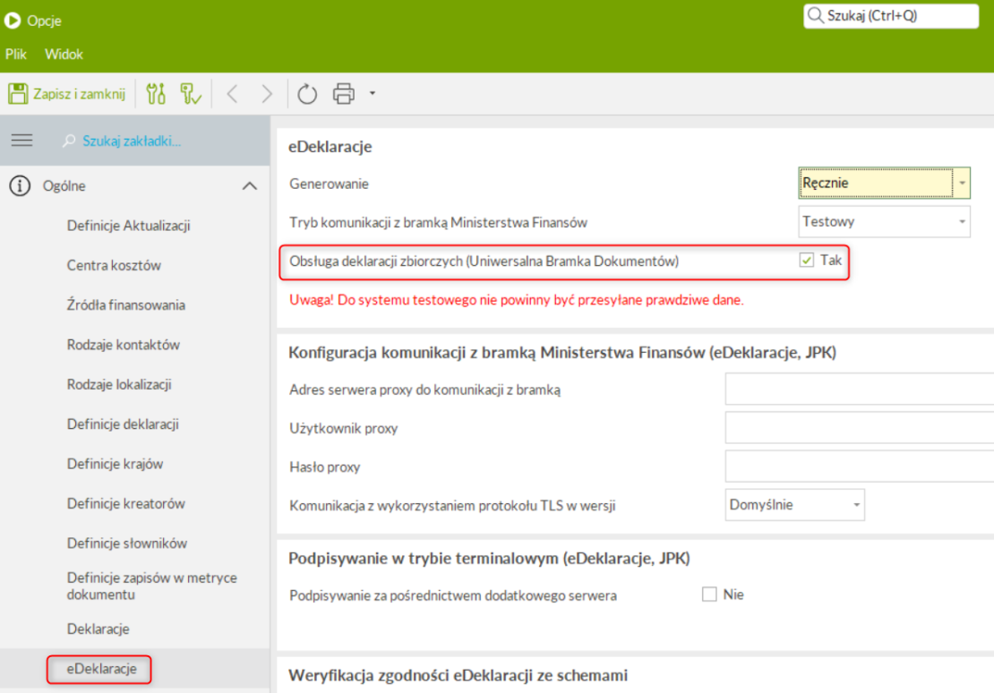 Obsługa deklaracji zbiorczych
